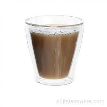Dubbellaagse borosilicaatglazen en kopjes voor koffie